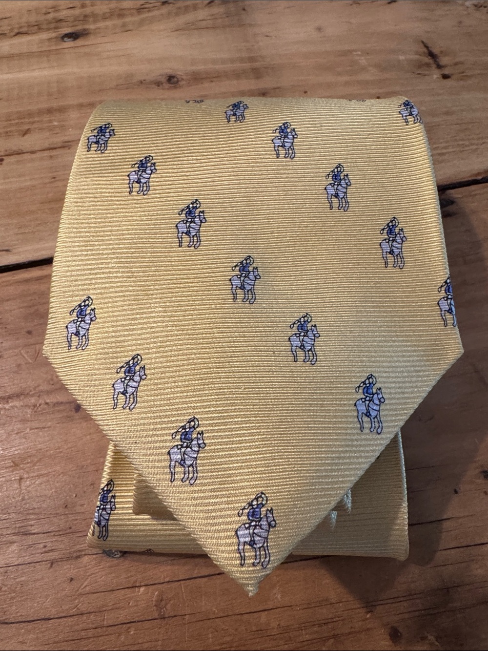 Vintage Bijoux Terner Genuine Silk Extra Long Tall Polo Player Equestrian Tie